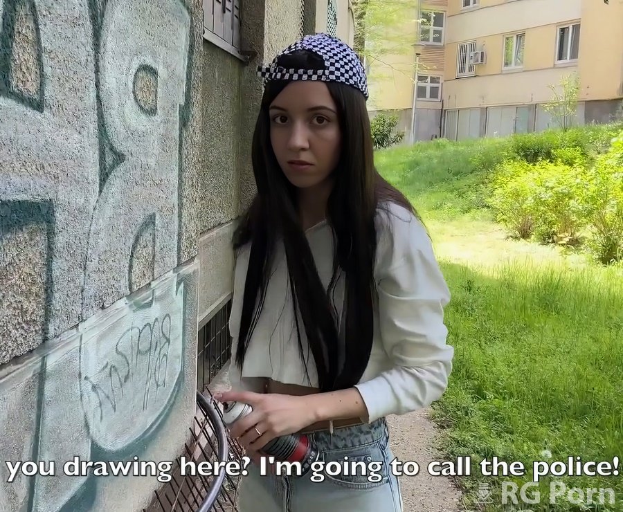 Katty West - Caught A Hooligan Girl Painting Graffiti And Cum In her Panties FullHD