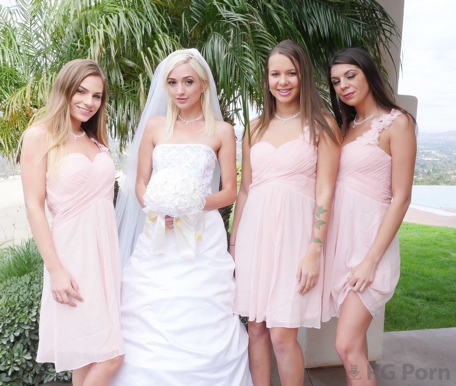 Eliza Jane, Liza Rowe, Olivia Lua, Sydney Cole - The Bride And Her Bridesmaids Are Having Sex With The Groom's Best Man Before Wedding FullHD