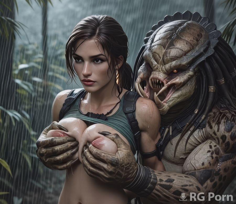 AIPorn - Lara Croft VS Predator 1928p UltraHD/4K
