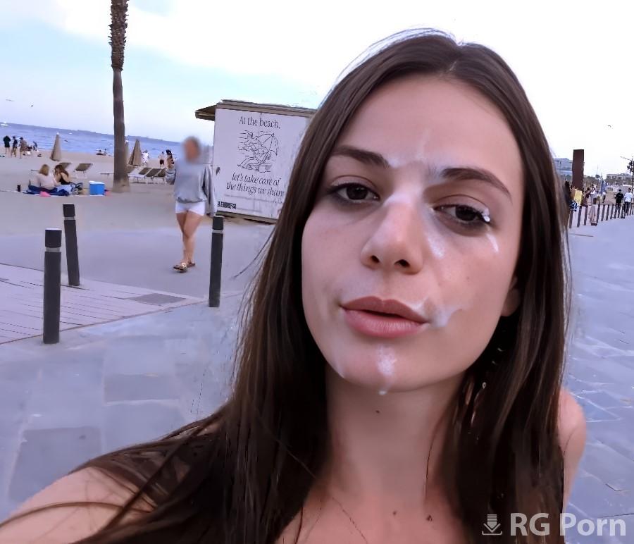 Kink LoversX - Girl with Cum on Her Face Walks Along the Waterfront 1080p FullHD